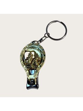 Thailand Souvenir Keychain Bottle Opener Nail Clipper Gold & Silver Tone